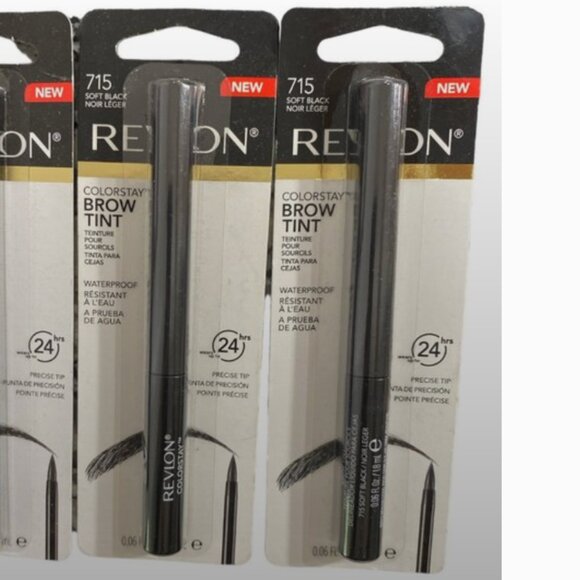 Lot of 2 Revlon Colorstay Brow Tint 715 SOFT BLACK - Picture 1 of 4